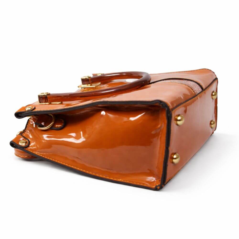 4- Caramel Shine Tote ( Brown)